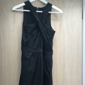 Armani Exchange Metallic Black Crepe Halter Dress